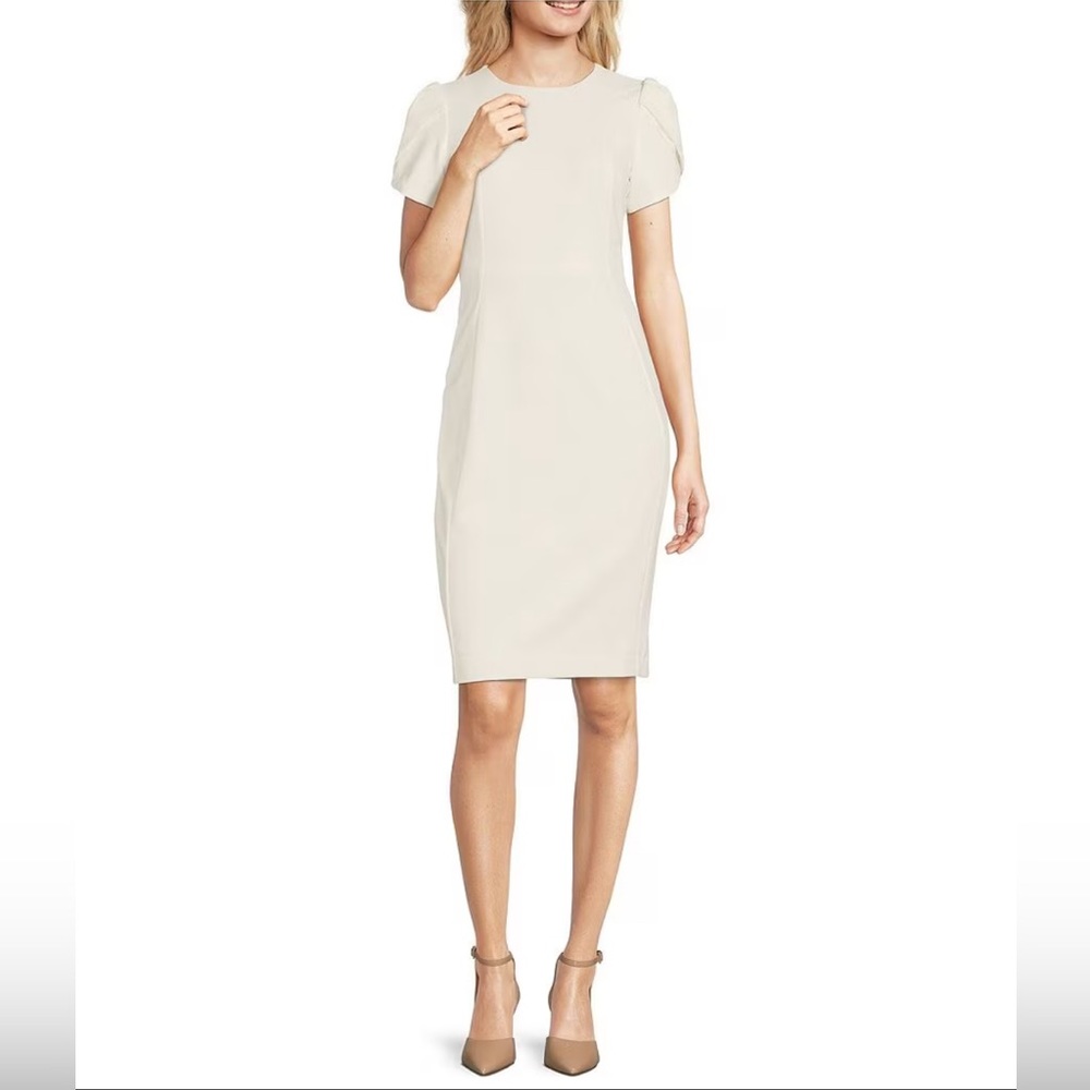 🥰 Calvin Klein Crew Neck Short Sleeve Tulip Sheath Dress 18W NWT